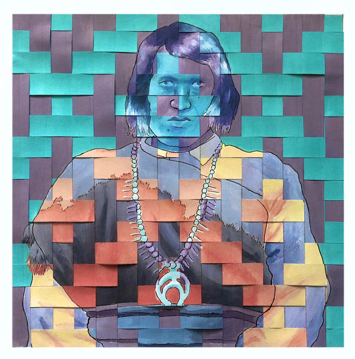 woven together - acrylic paint