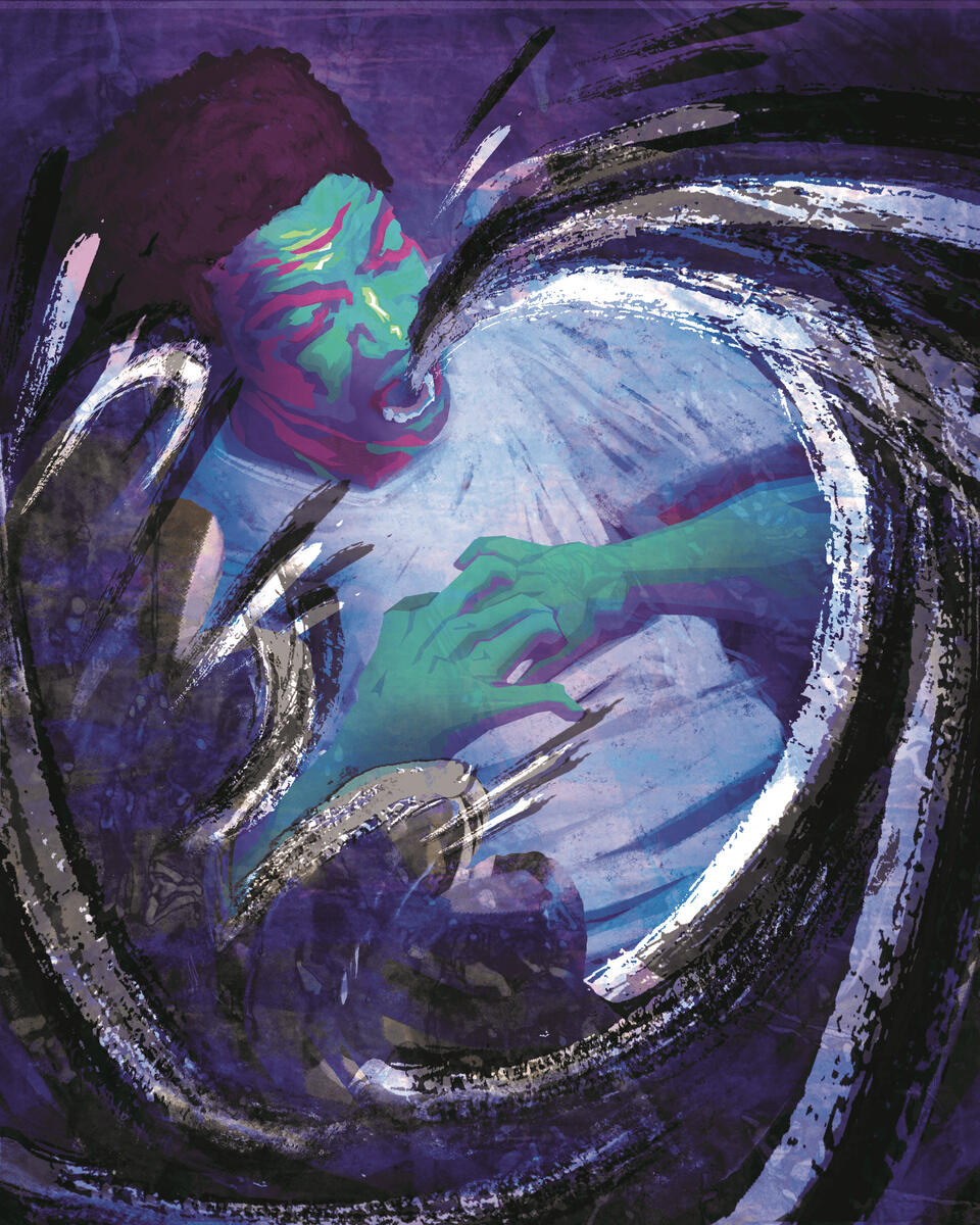 I will not choke on my own existance - digital and acrylic