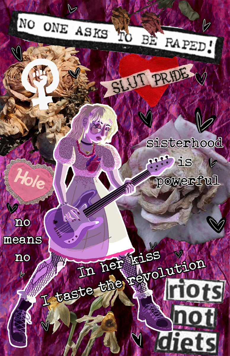 kinderwhore: macbre feminity - tissue paper, collage, digital