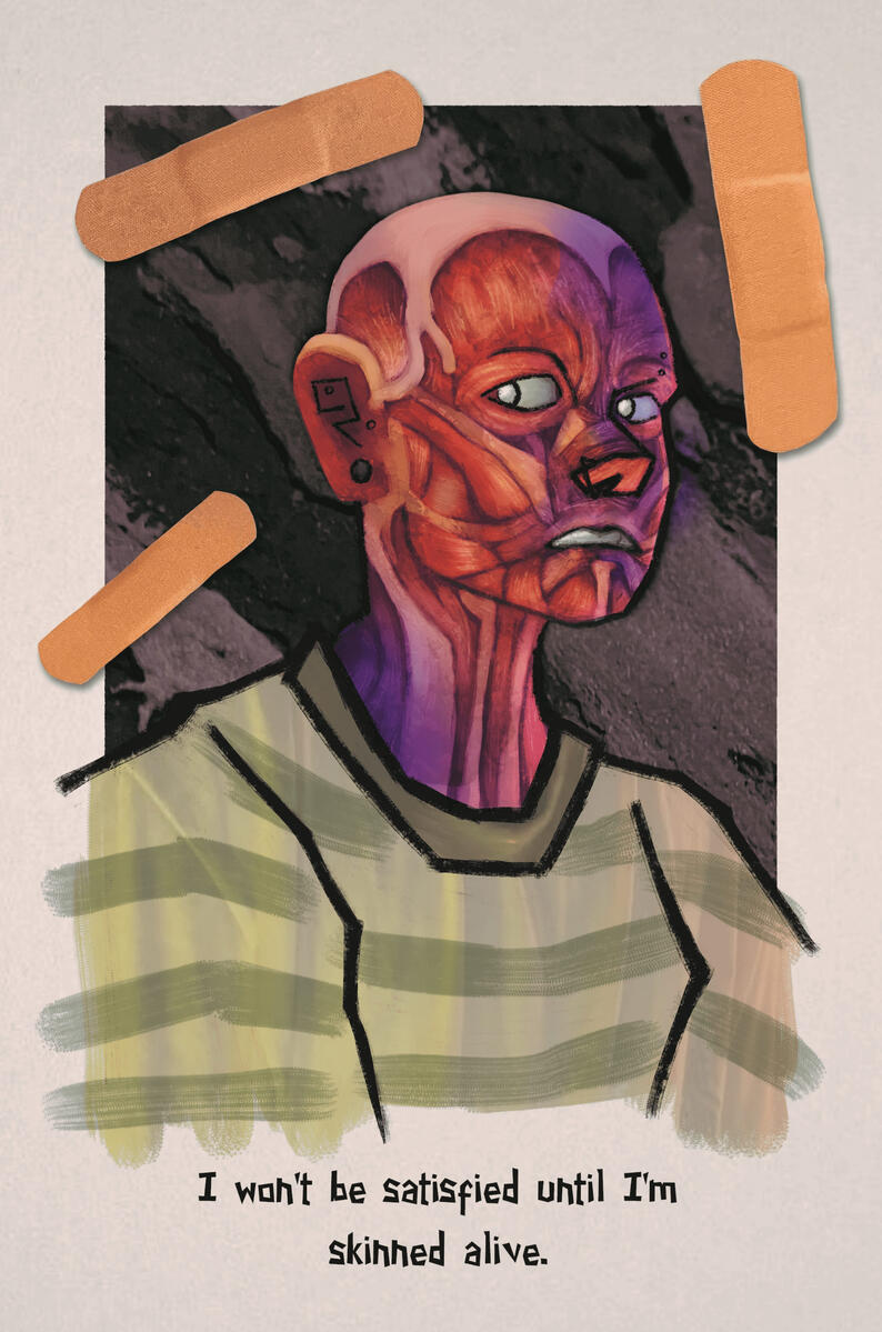 Skinned Alive - acrylic, digital, photography