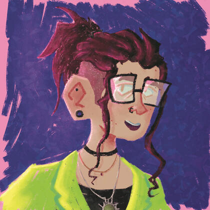 Logan Basil illustration self portrait